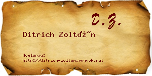 Ditrich Zoltán névjegykártya